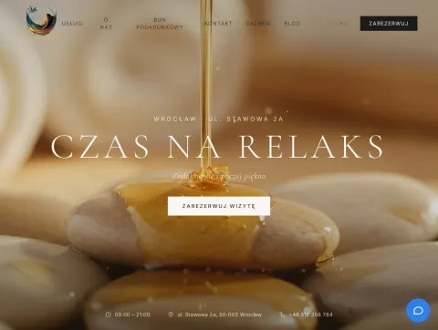 Czas na Relaks - website of a massage studio in Wrocław
