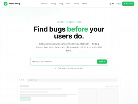 SiteScan.top - AI website diagnostics and automated site audit