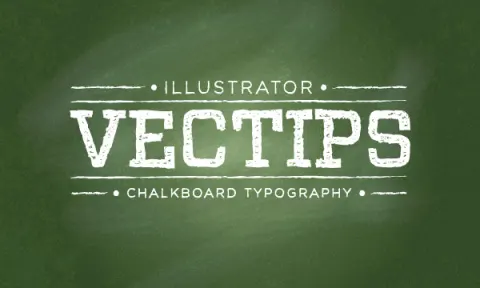 Текст мелом на школьной доске в Adobe Illustrator