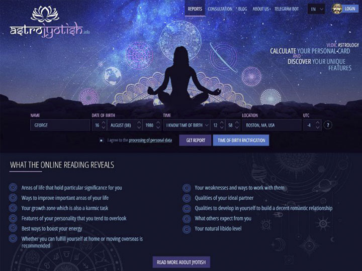 Astro Jotish — astrology website design and development