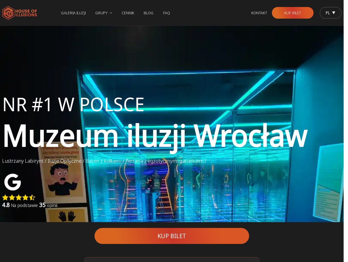 Muzeum Iluzji Wrocław - strona ze sprzedażą biletów online