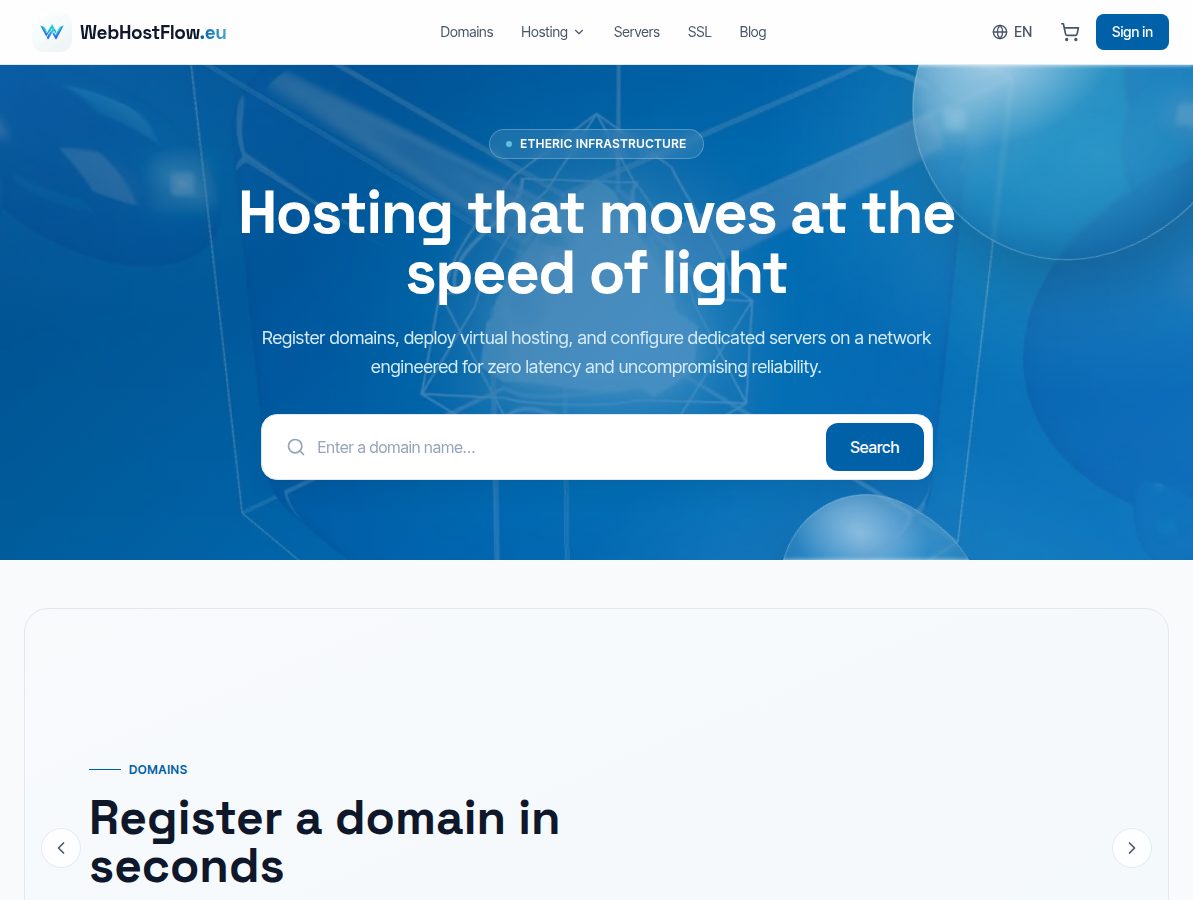 WebHostFlow.eu - hosting, domeny i serwery VPS w UE