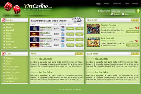 VirtCasino.com - convenient reviews and ratings of online casinos