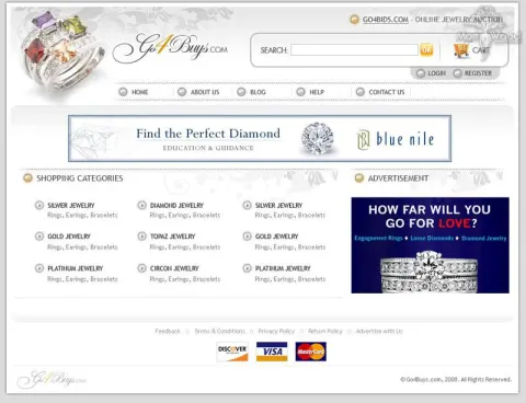 Online shop of jewellery and ornaments